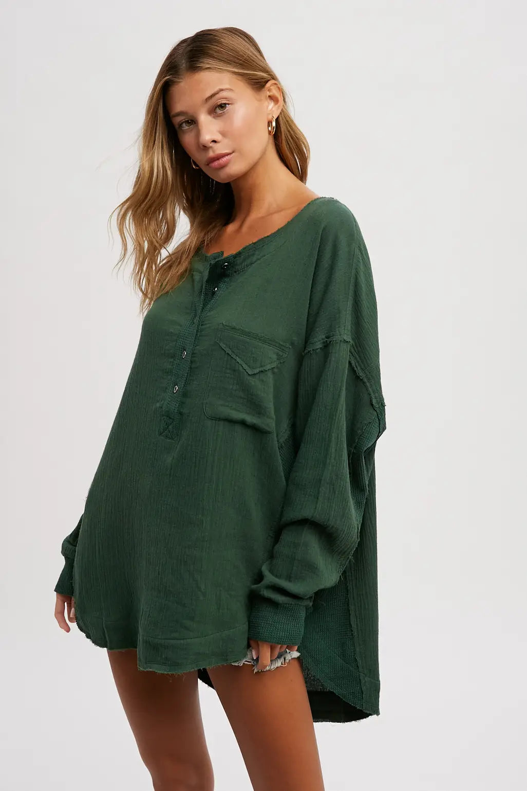 Button Up Henley Tunic