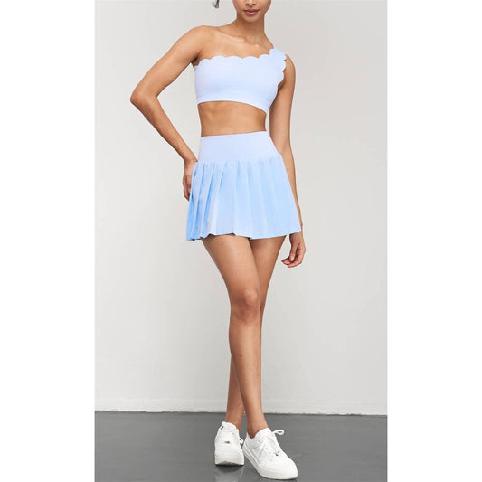 Serena Classic Pleated Tennis Skirt-Baby Blue