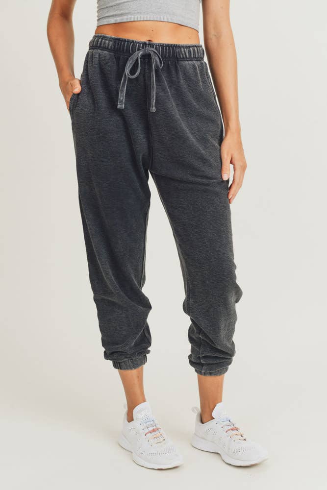 Mineral-Washed Jacquard Joggers